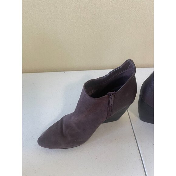 Crown Vintage Naydine Womens Boots Size 11 Tan Suede Ankle Booties dark plum - Picture 7 of 16